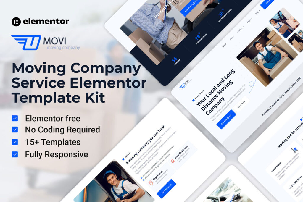Moving Company Service Elementor Template Kit