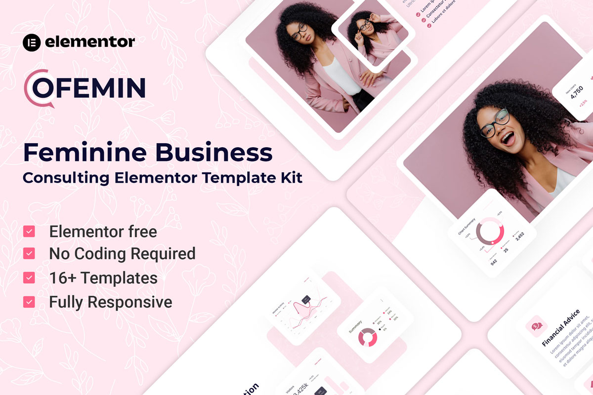 Feminine Business Consulting Elementor Template Kit