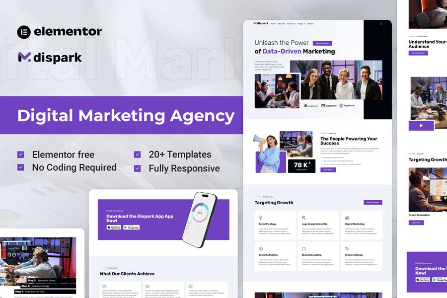 Dispark - Digital Marketing Agency Elementor Template Kit